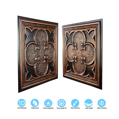 10tiles/lot Tin Ceiling Tiles for Book Cafés, Literary Stores and Creative Cultural Spaces PL35