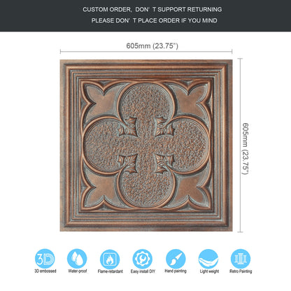 10tiles/lot Tin Ceiling Tiles for Book Cafés, Literary Stores and Creative Cultural Spaces PL35