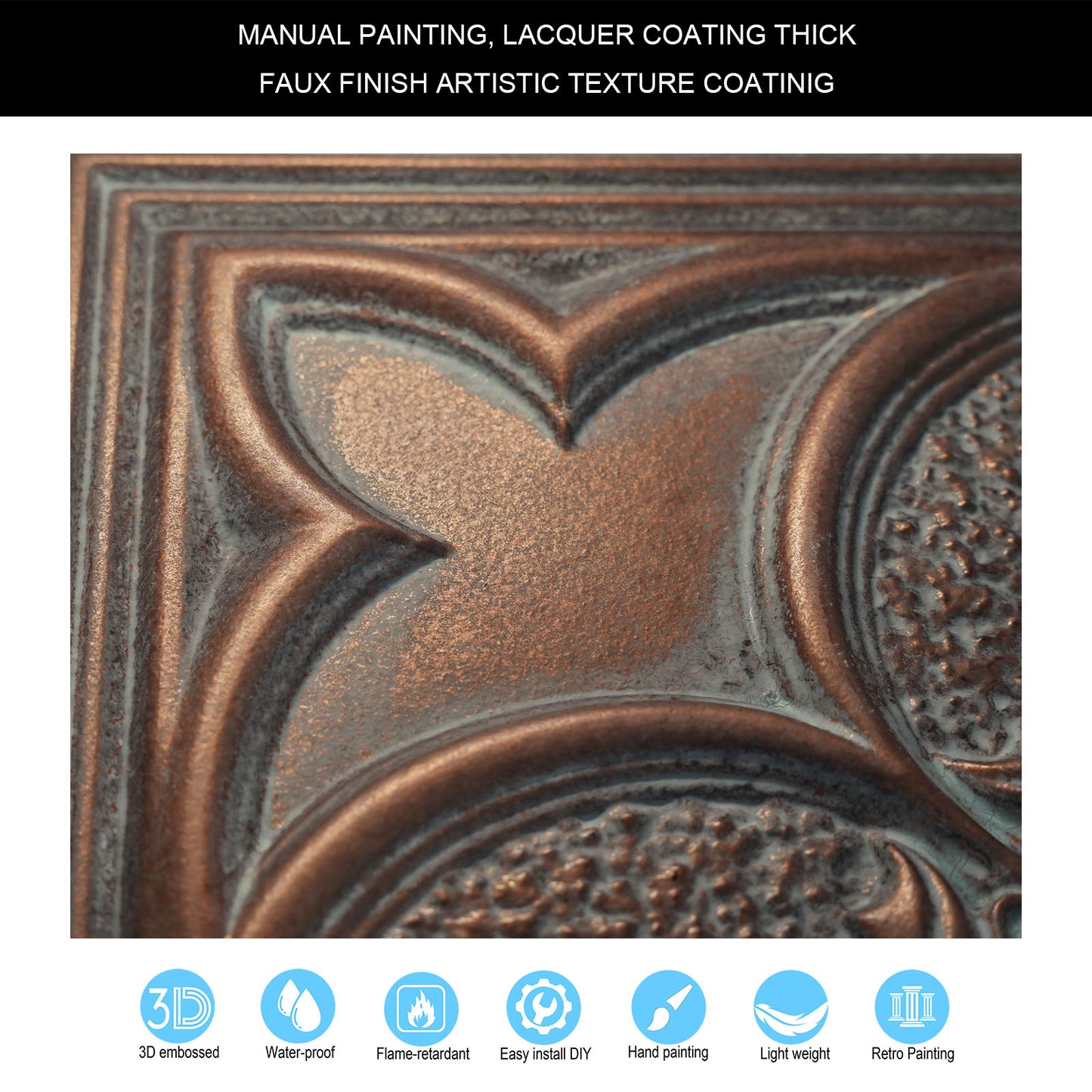 10tiles/lot Tin Ceiling Tiles for Book Cafés, Literary Stores and Creative Cultural Spaces PL35