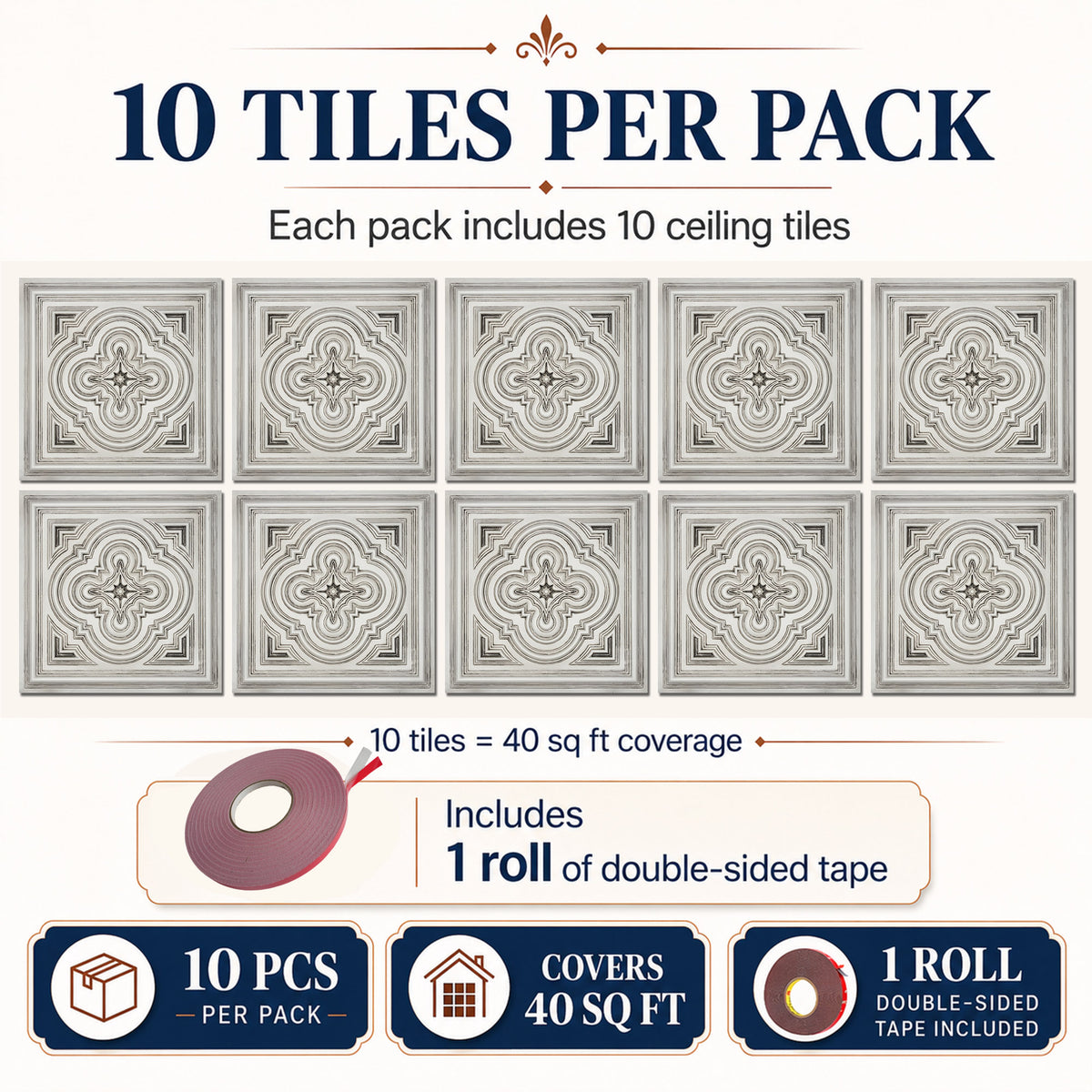 PAINTSDECOR PL36 Aged white ceiling tiles