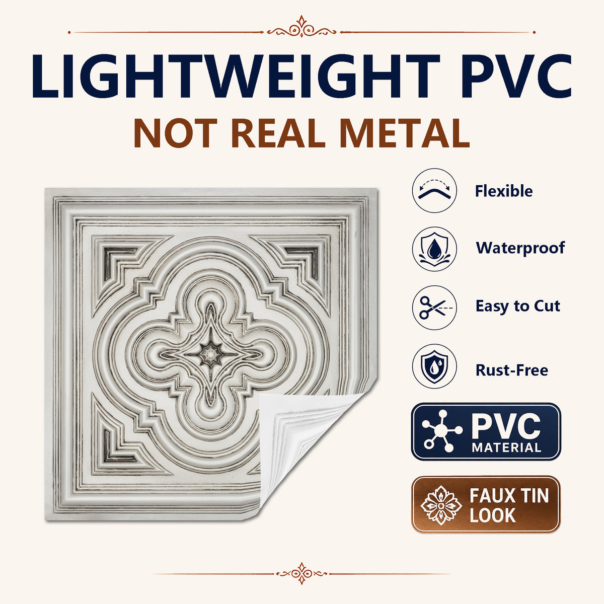 PAINTSDECOR PL36 Aged white ceiling tiles