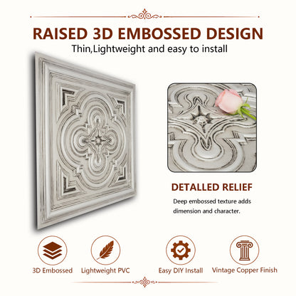PAINTSDECOR PL36 Aged white ceiling tiles