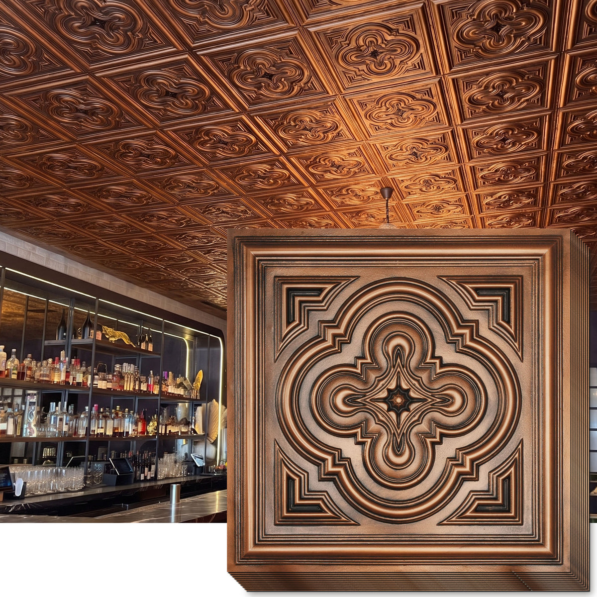 PAINTSDECOR PL36 Aged copper ceiling tiles