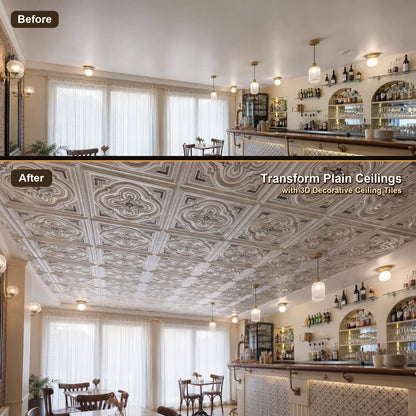 PAINTSDECOR PL36 Aged white ceiling tiles