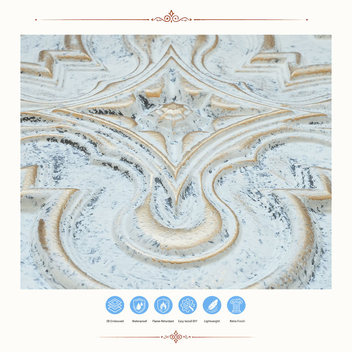 PAINTSDECOR PL36 Aged white gold ceiling tiles
