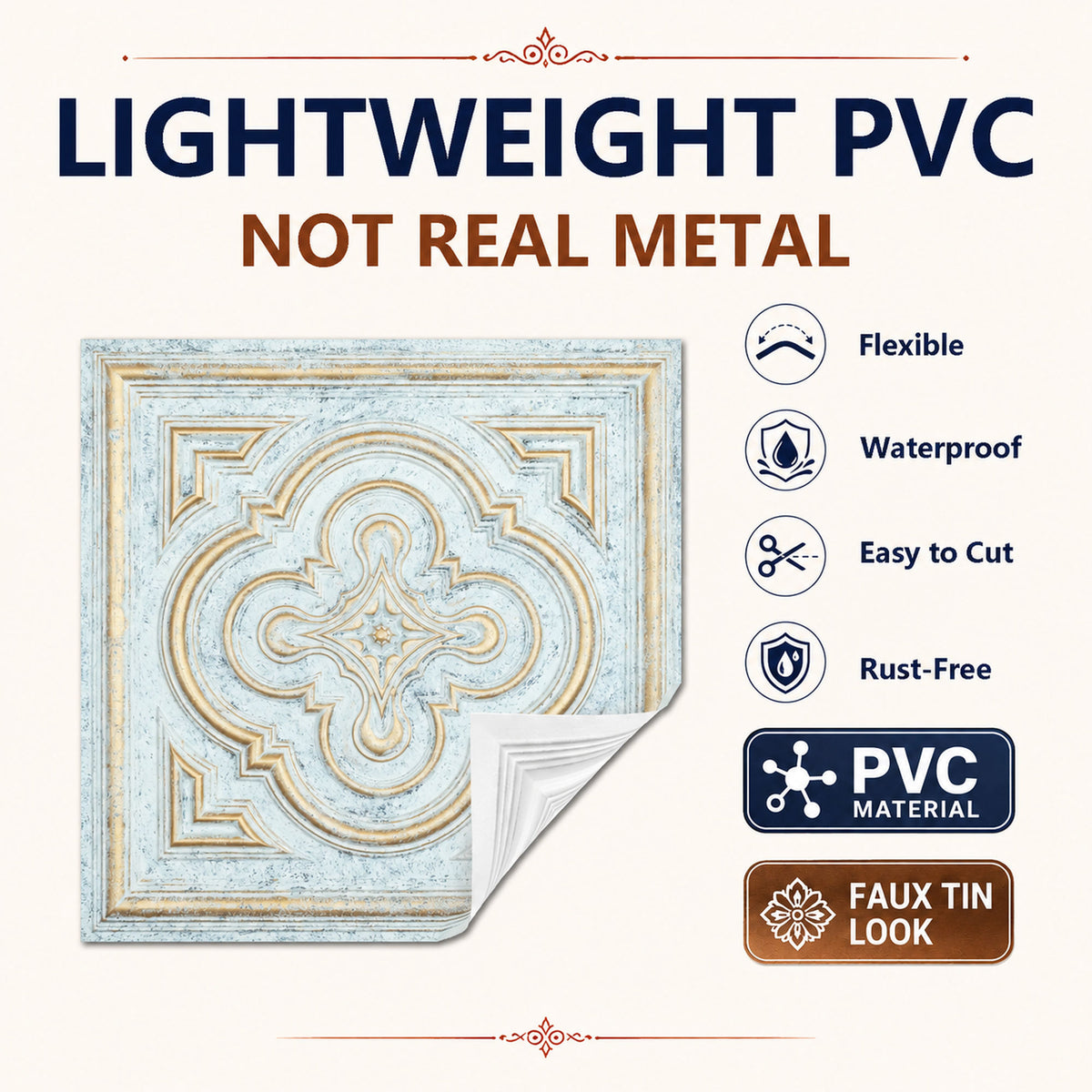 PAINTSDECOR PL36 Aged white gold ceiling tiles