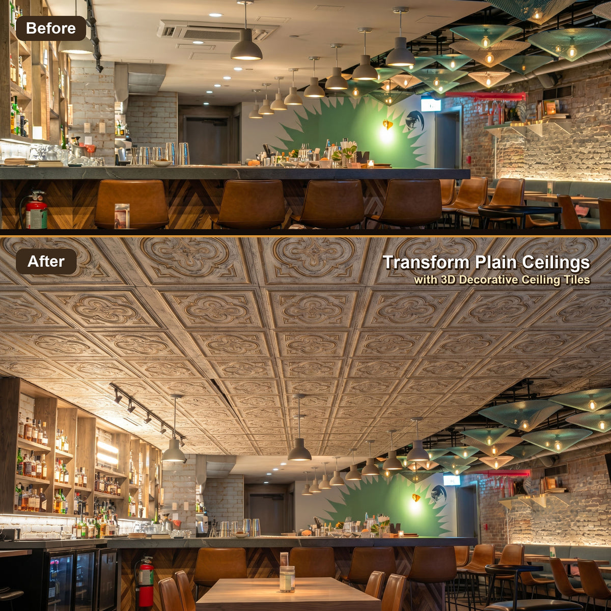 PAINTSDECOR PL36 Aged white gold ceiling tiles