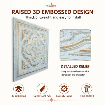 PAINTSDECOR PL36 Aged white gold ceiling tiles