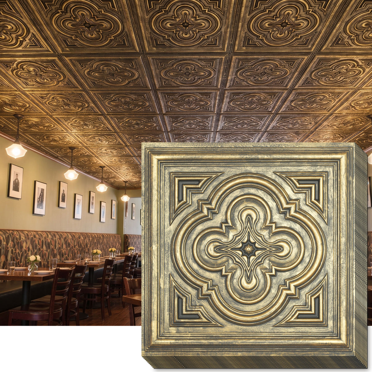 PAINTSDECOR PL36 Ancient gold ceiling tiles