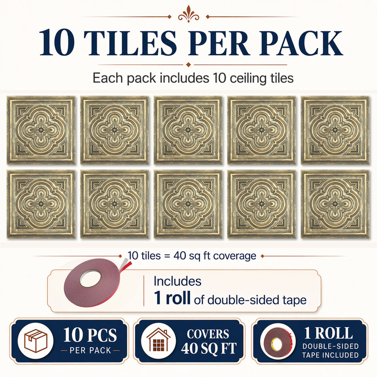 PAINTSDECOR PL36 Ancient gold ceiling tiles