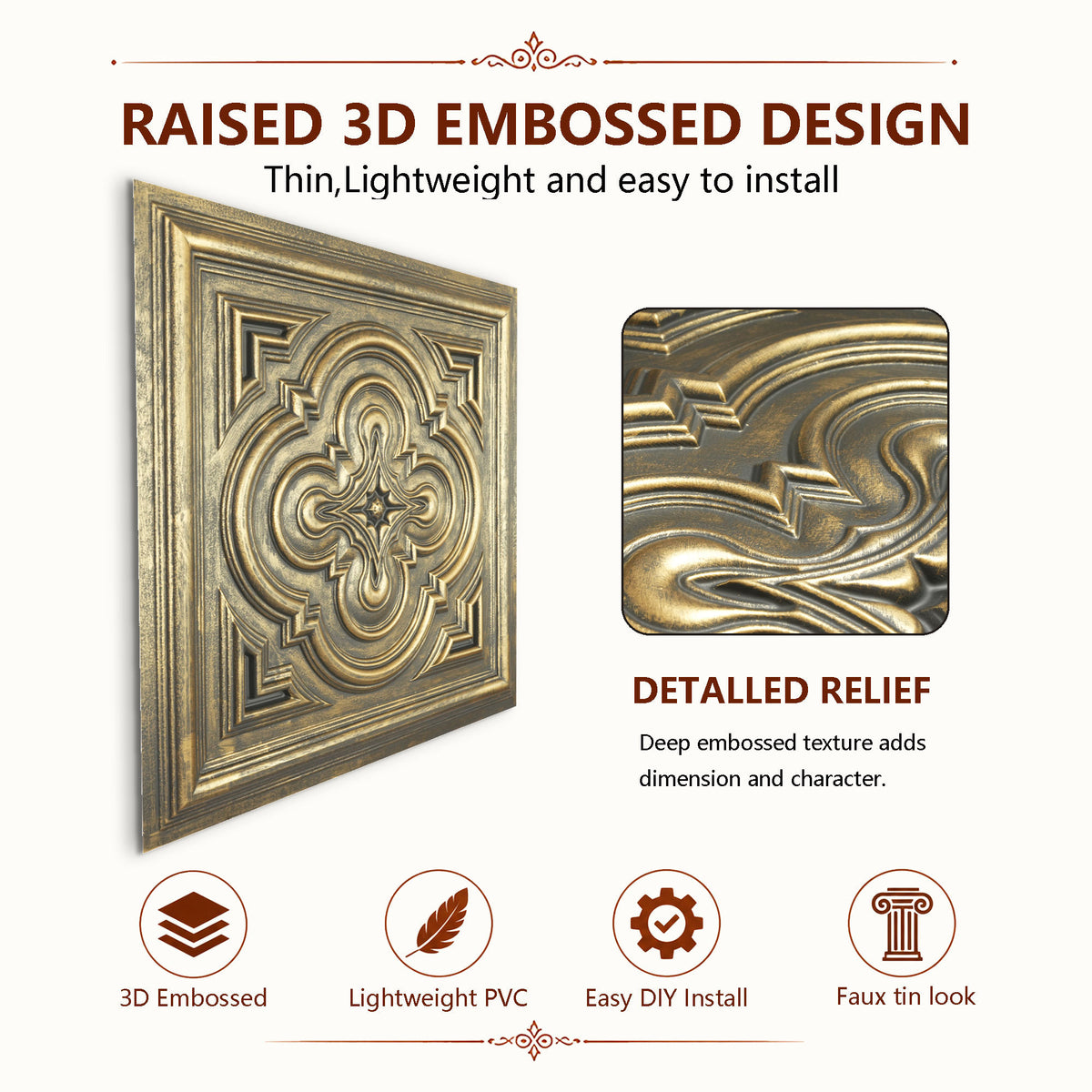 PAINTSDECOR PL36 Ancient gold ceiling tiles
