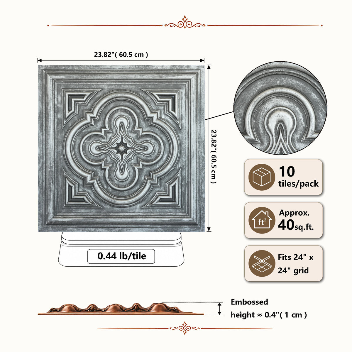 PAINTSDECOR PL36 Antique tin ceiling tiles