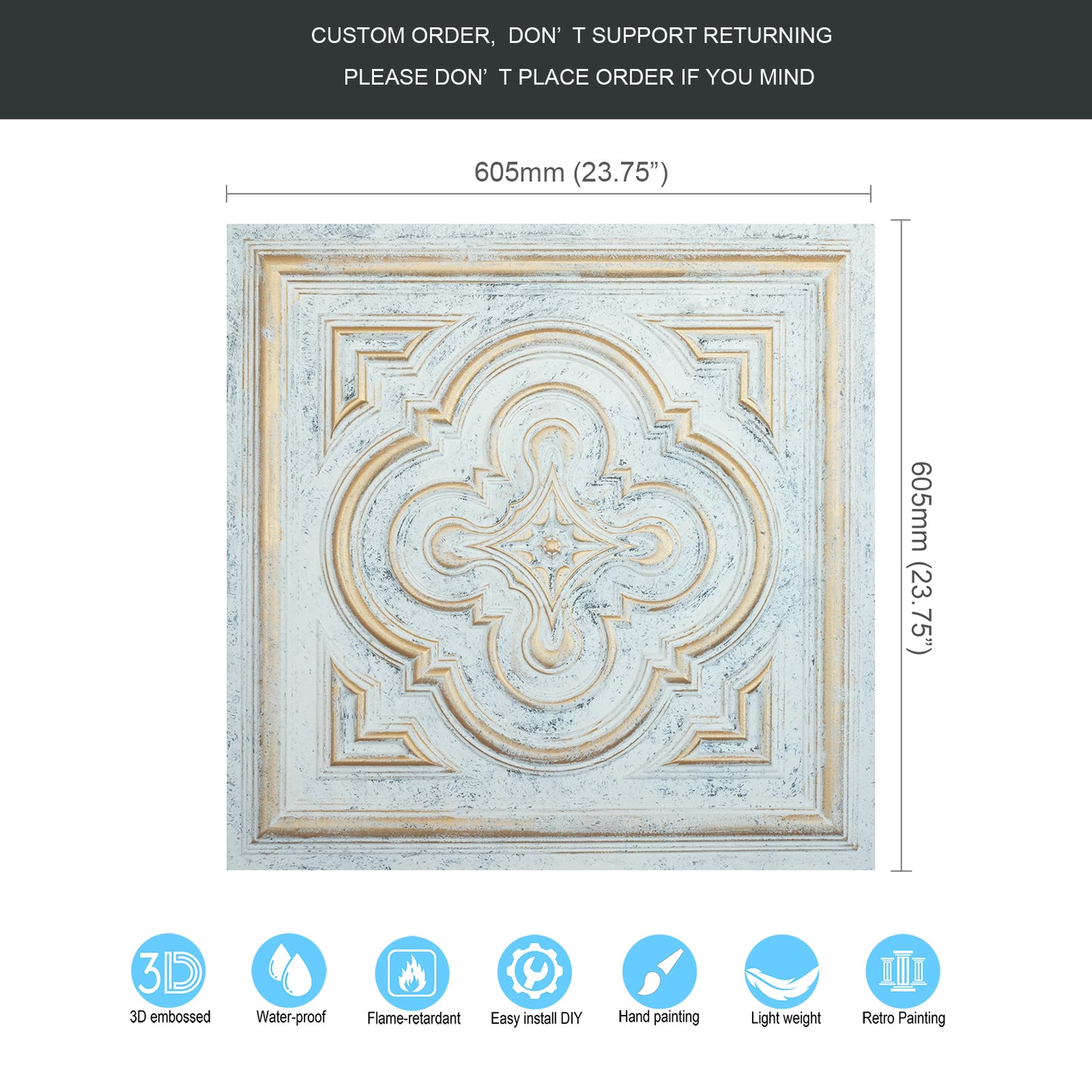 10tiles/lot Artistic Ceiling Tiles for Book Cafés, Literary Shops and Cultural Retail Spaces PL36