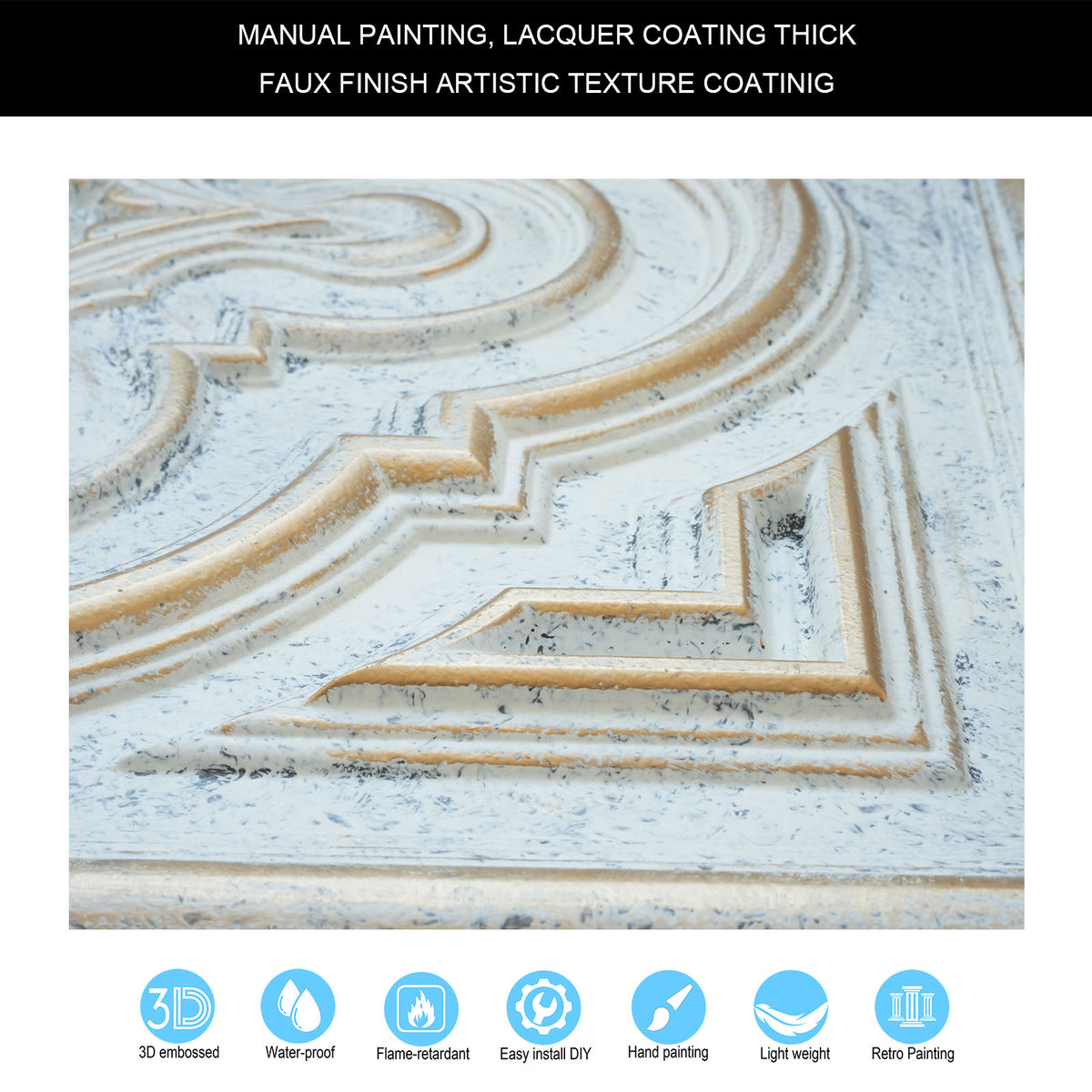 PAINTSDECOR PL36 Aged white gold ceiling tiles