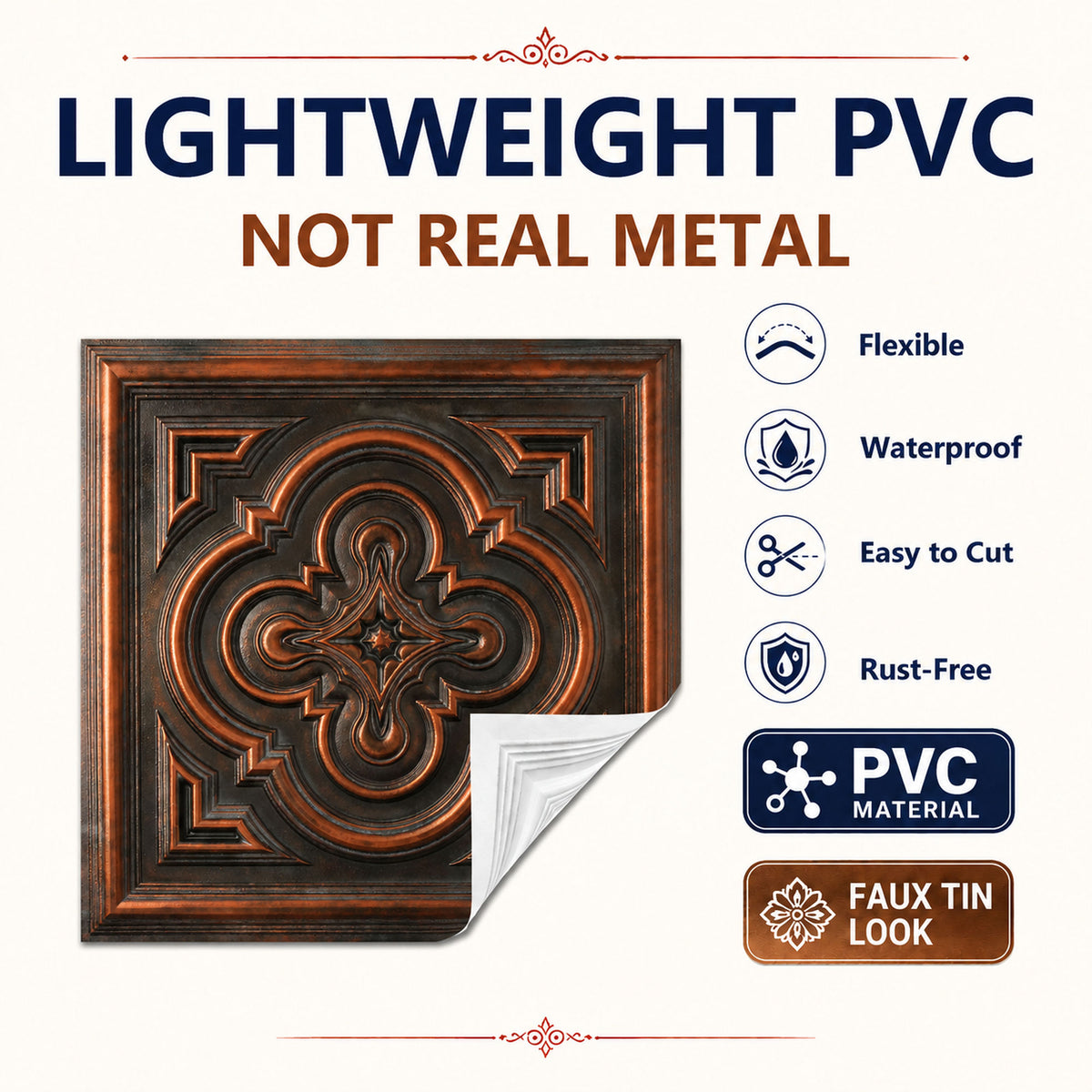 PAINTSDECOR PL36 Blackened Copper ceiling tiles