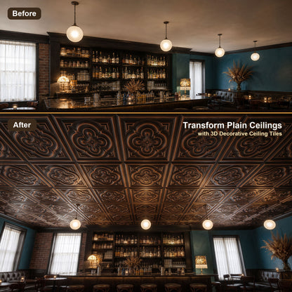 PAINTSDECOR PL36 Blackened Copper ceiling tiles