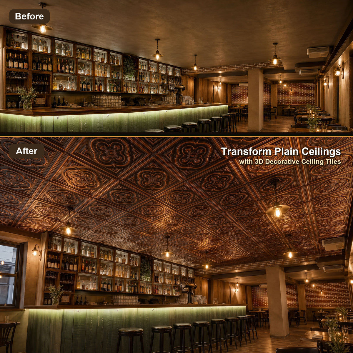 PAINTSDECOR PL36 Blackened Copper ceiling tiles