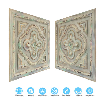 10tiles/lot 3D Faux Metal Ceiling Tiles for Stylish Bars, Clubs and Trendy Restaurants PL36