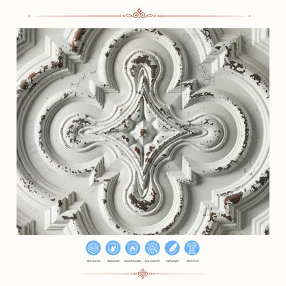 PAINTSDECOR PL36 Distress crack white black ceiling tiles