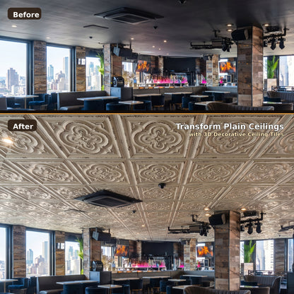 PAINTSDECOR PL36 Distress crack white black ceiling tiles