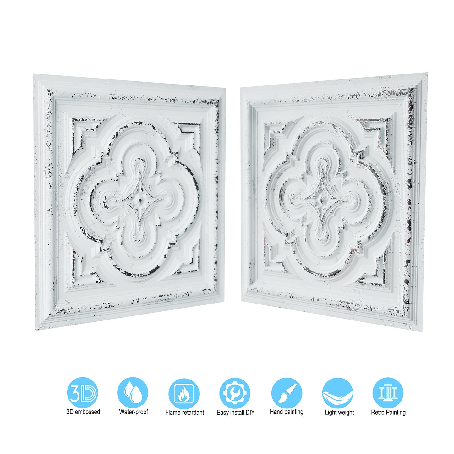 10tiles/lot Artistic Ceiling Tiles for Book Cafés, Literary Shops and Cultural Retail Spaces PL36