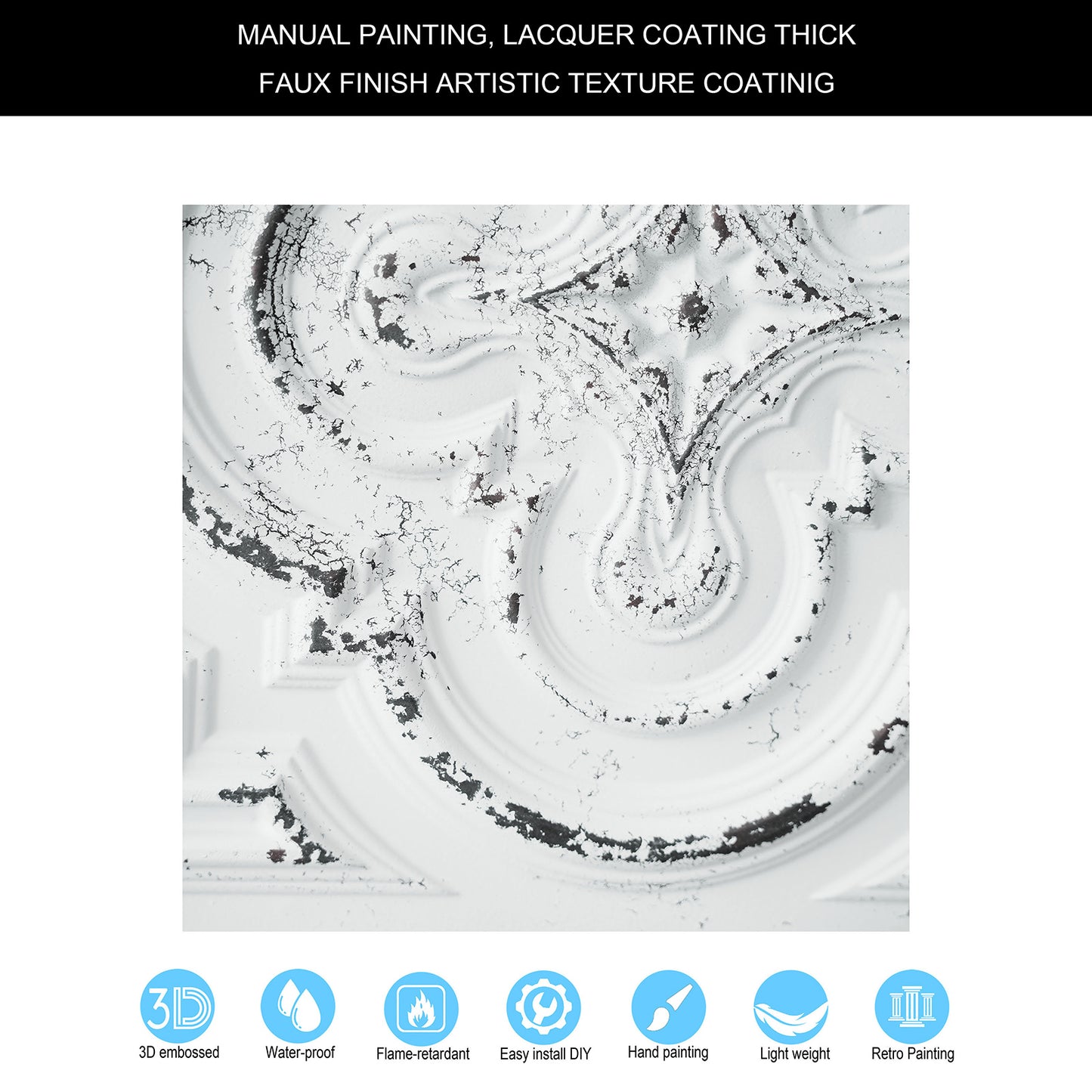 10tiles/lot Artistic Ceiling Tiles for Book Cafés, Literary Shops and Cultural Retail Spaces PL36