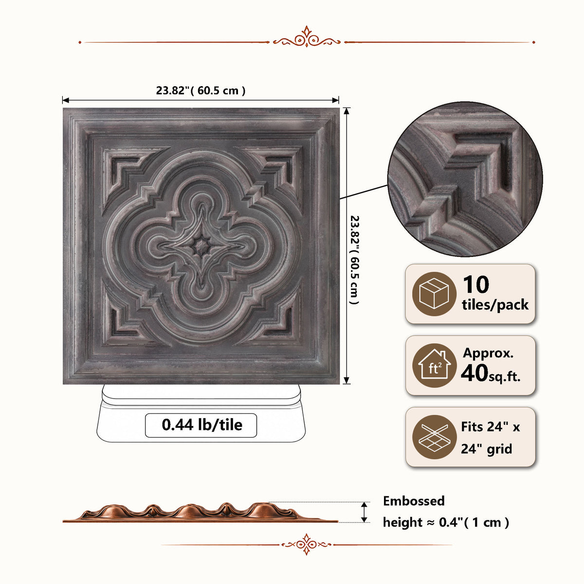 PAINTSDECOR PL36 Driftwood ceiling tiles