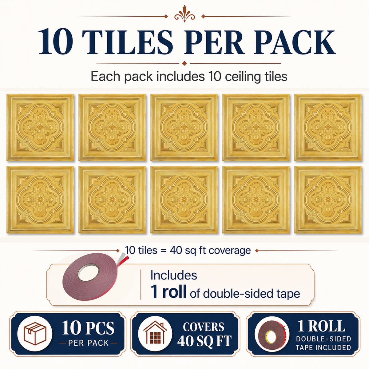 PAINTSDECOR PL36 Golden ceiling tiles