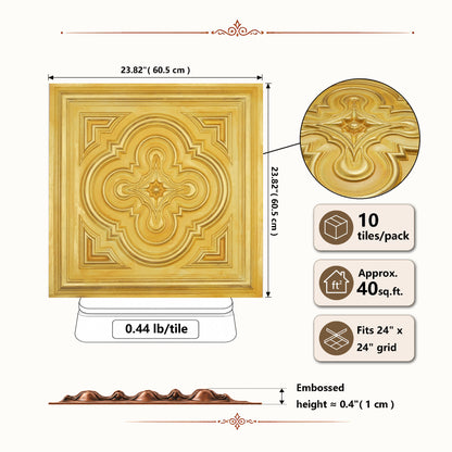PAINTSDECOR PL36 Golden ceiling tiles