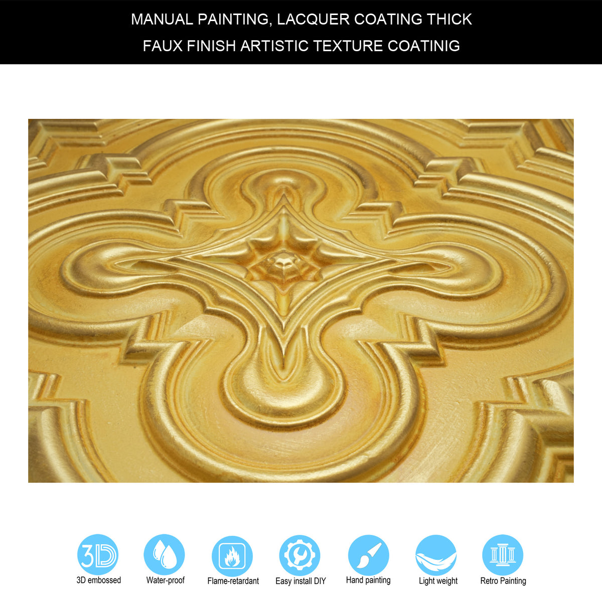 PAINTSDECOR PL36 Golden ceiling tiles