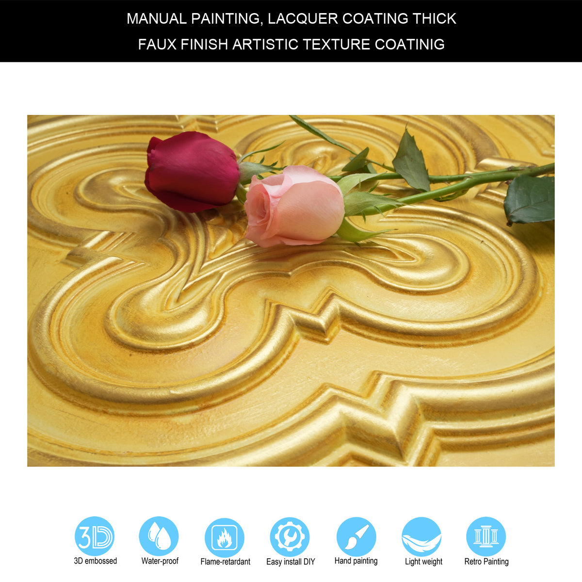 PAINTSDECOR PL36 Golden ceiling tiles