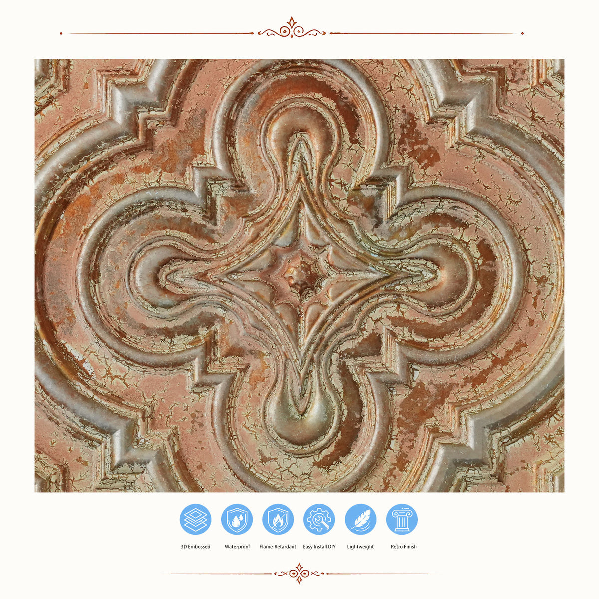 PAINTSDECOR PL36 Palazzo Clay ceiling tiles
