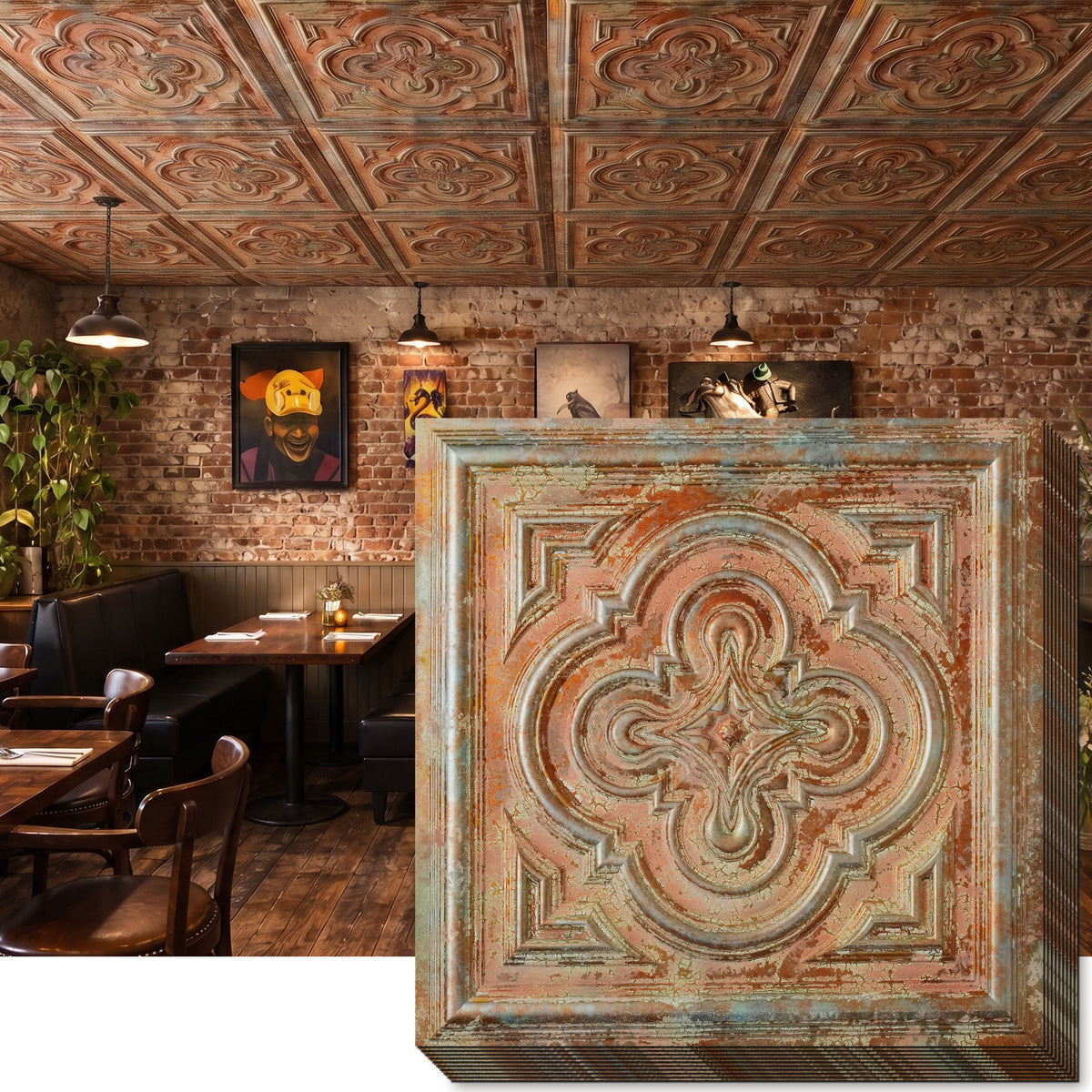 PAINTSDECOR PL36 Palazzo Clay ceiling tiles