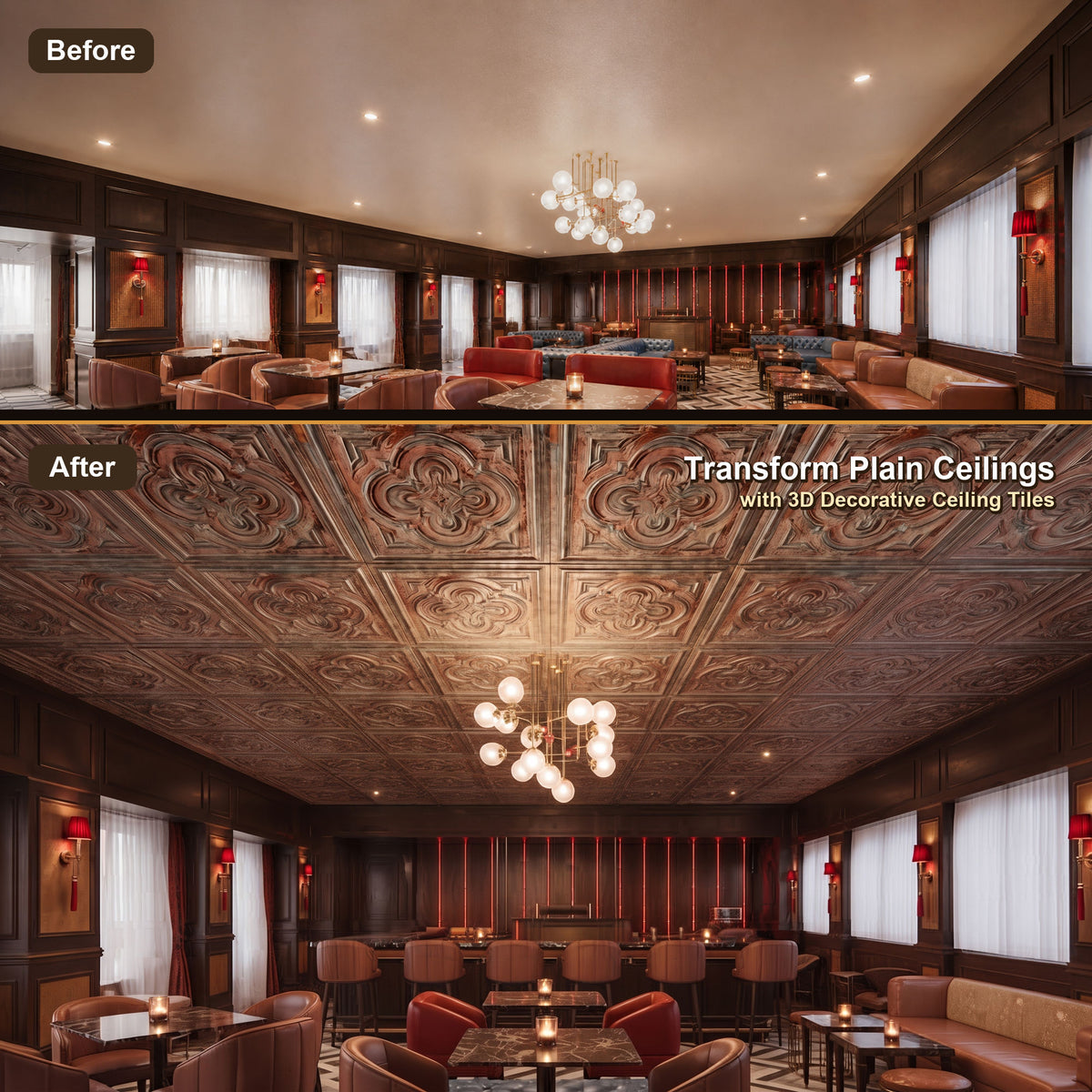 PAINTSDECOR PL36 Palazzo Clay ceiling tiles