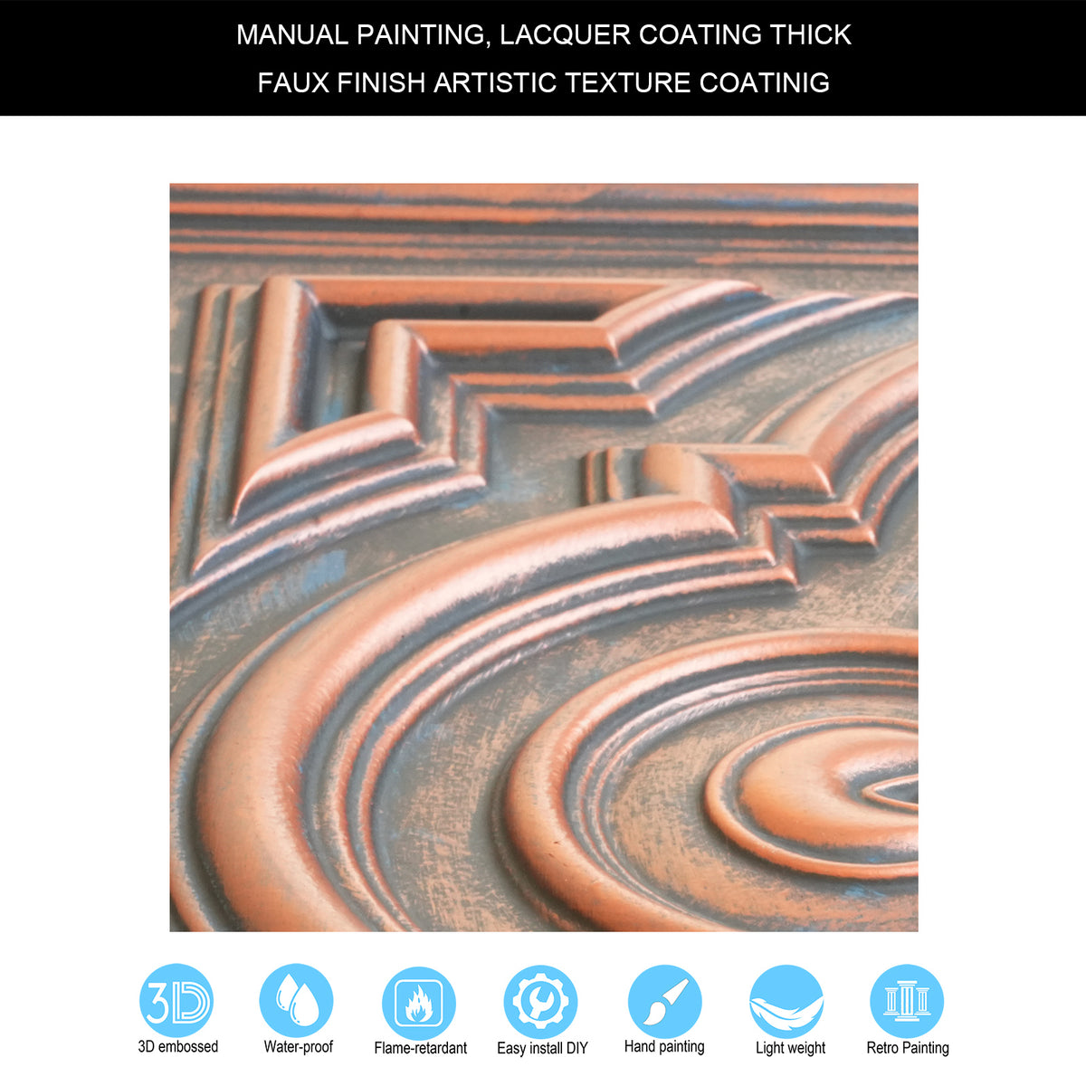 PAINTSDECOR PL36 Rustic copper ceiling tiles