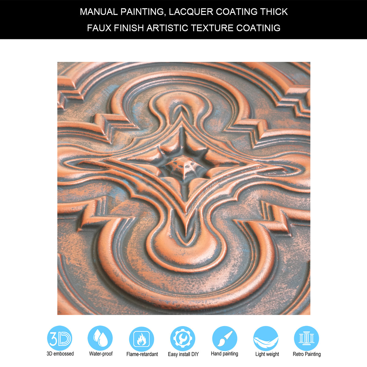 PAINTSDECOR PL36 Rustic copper ceiling tiles
