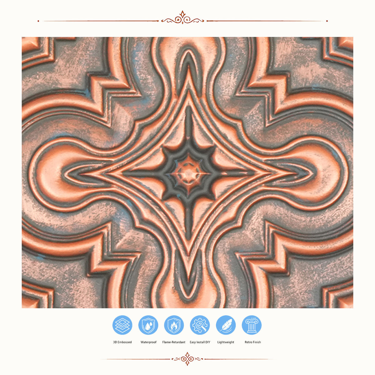 PAINTSDECOR PL36 Rustic copper ceiling tiles