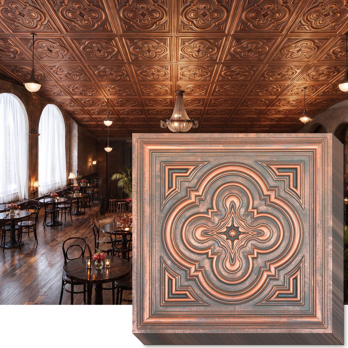 PAINTSDECOR PL36 Rustic copper ceiling tiles