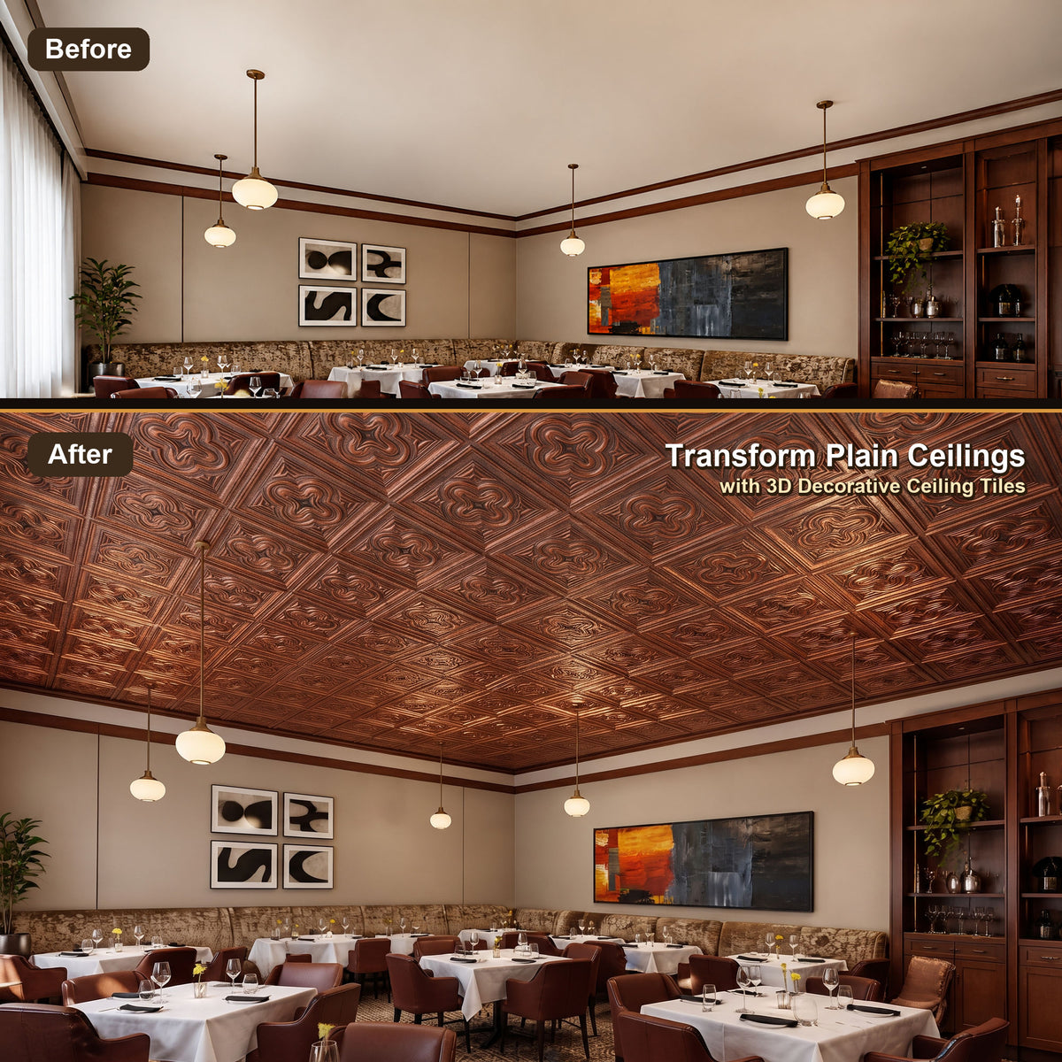 PAINTSDECOR PL36 Rustic copper ceiling tiles