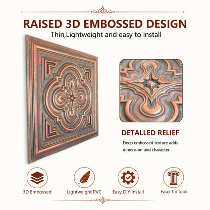 PAINTSDECOR PL36 Rustic copper ceiling tiles