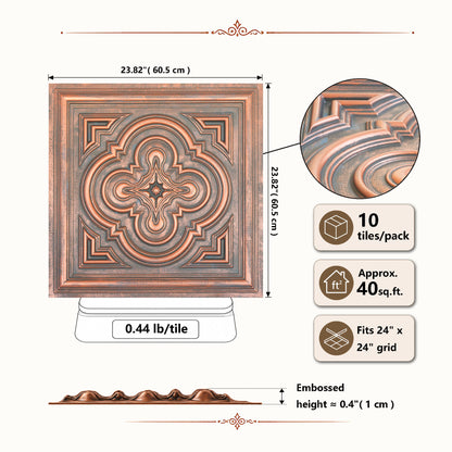 PAINTSDECOR PL36 Rustic copper ceiling tiles