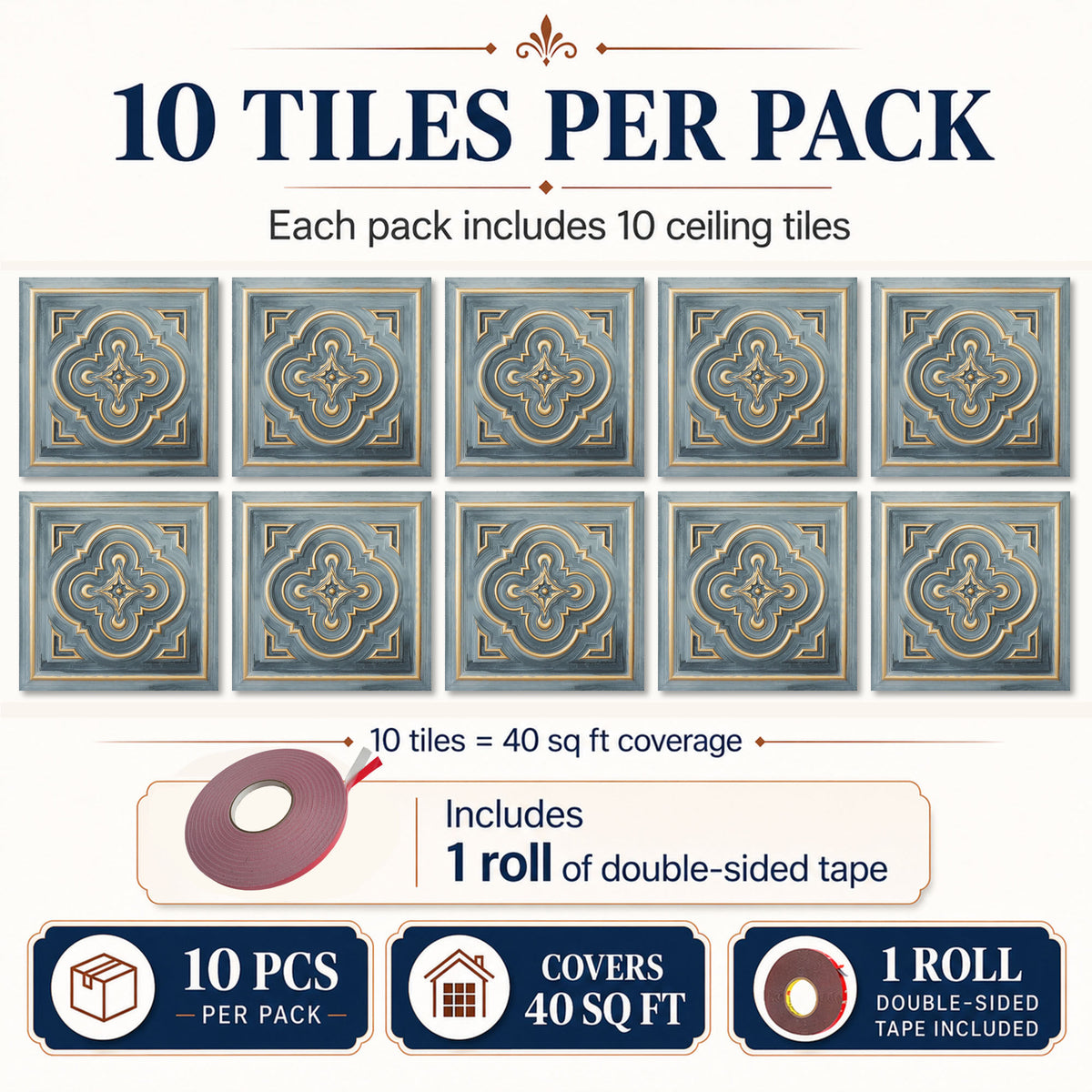PAINTSDECOR PL36 Smoked gold ceiling tiles