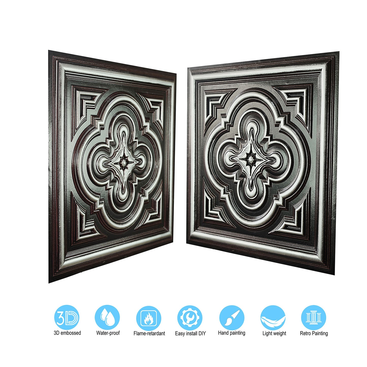 10tiles/lot Textured PVC Panels for Modern Apartments, Villas and Office Interiors PL36