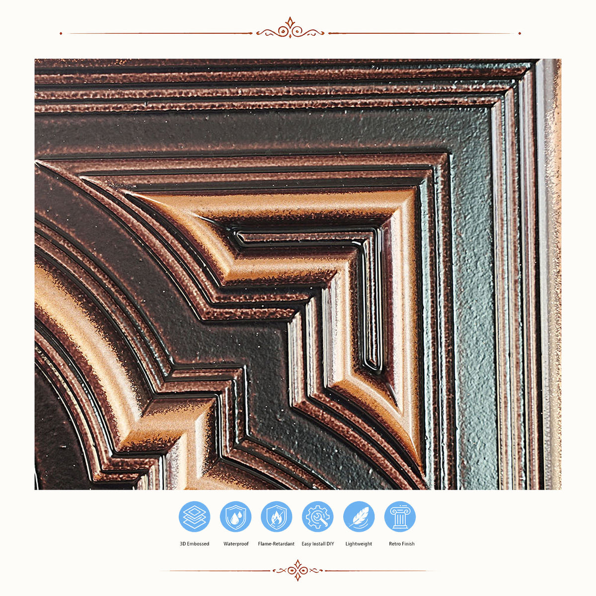 PAINTSDECOR PL36 Traditional copper ceiling tiles