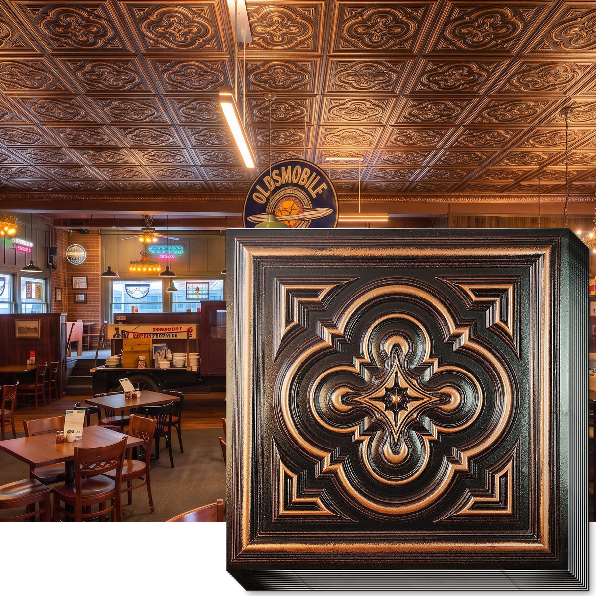 PAINTSDECOR PL36 Traditional copper ceiling tiles