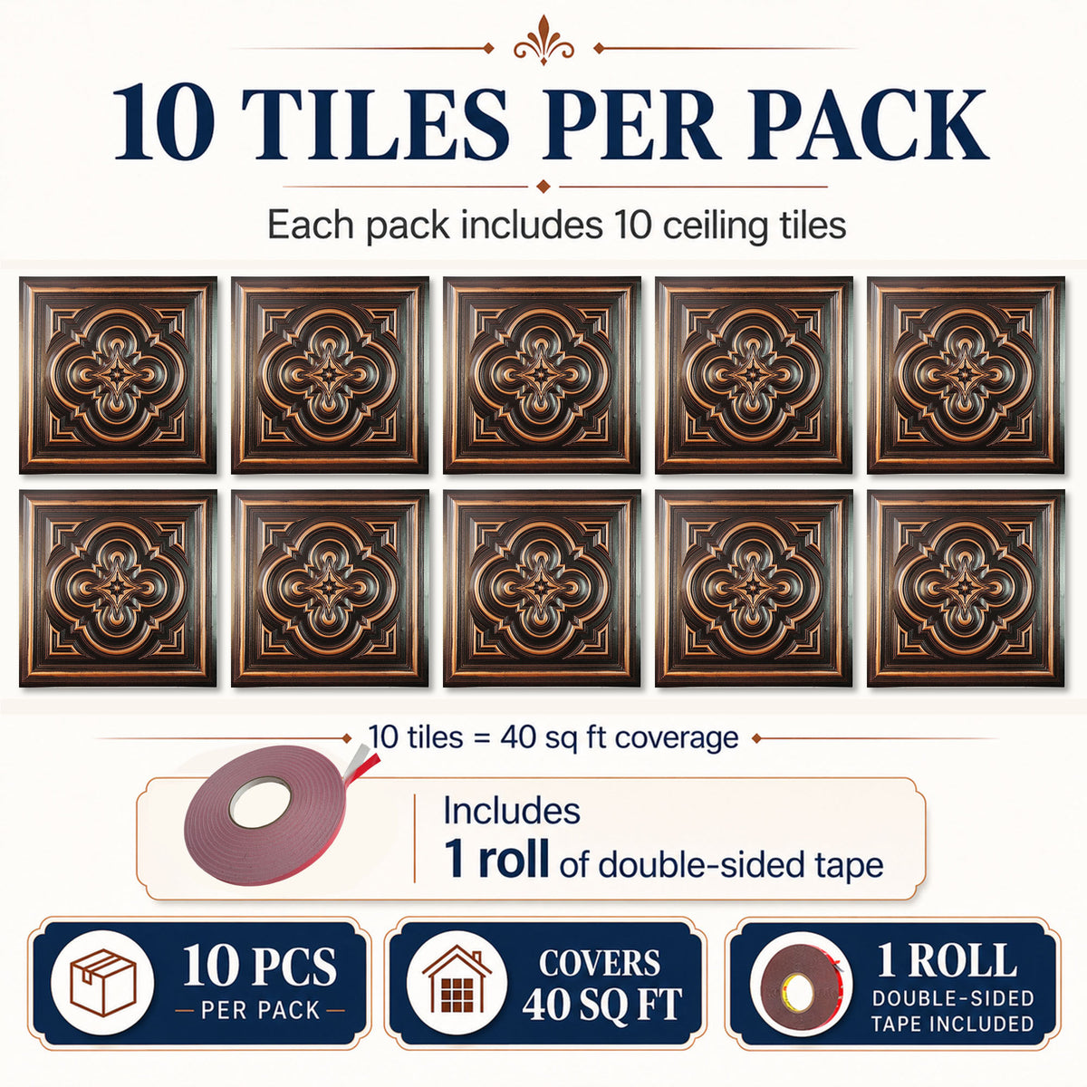 PAINTSDECOR PL36 Traditional copper ceiling tiles