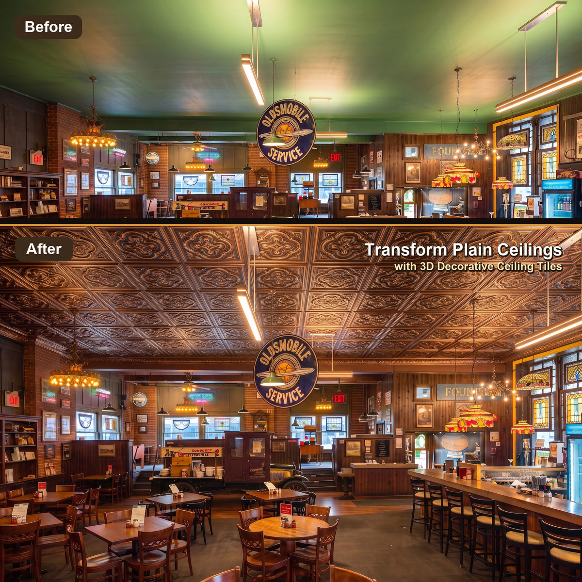 PAINTSDECOR PL36 Traditional copper ceiling tiles