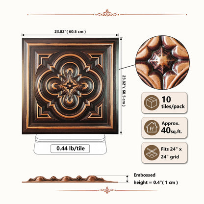 PAINTSDECOR PL36 Traditional copper ceiling tiles