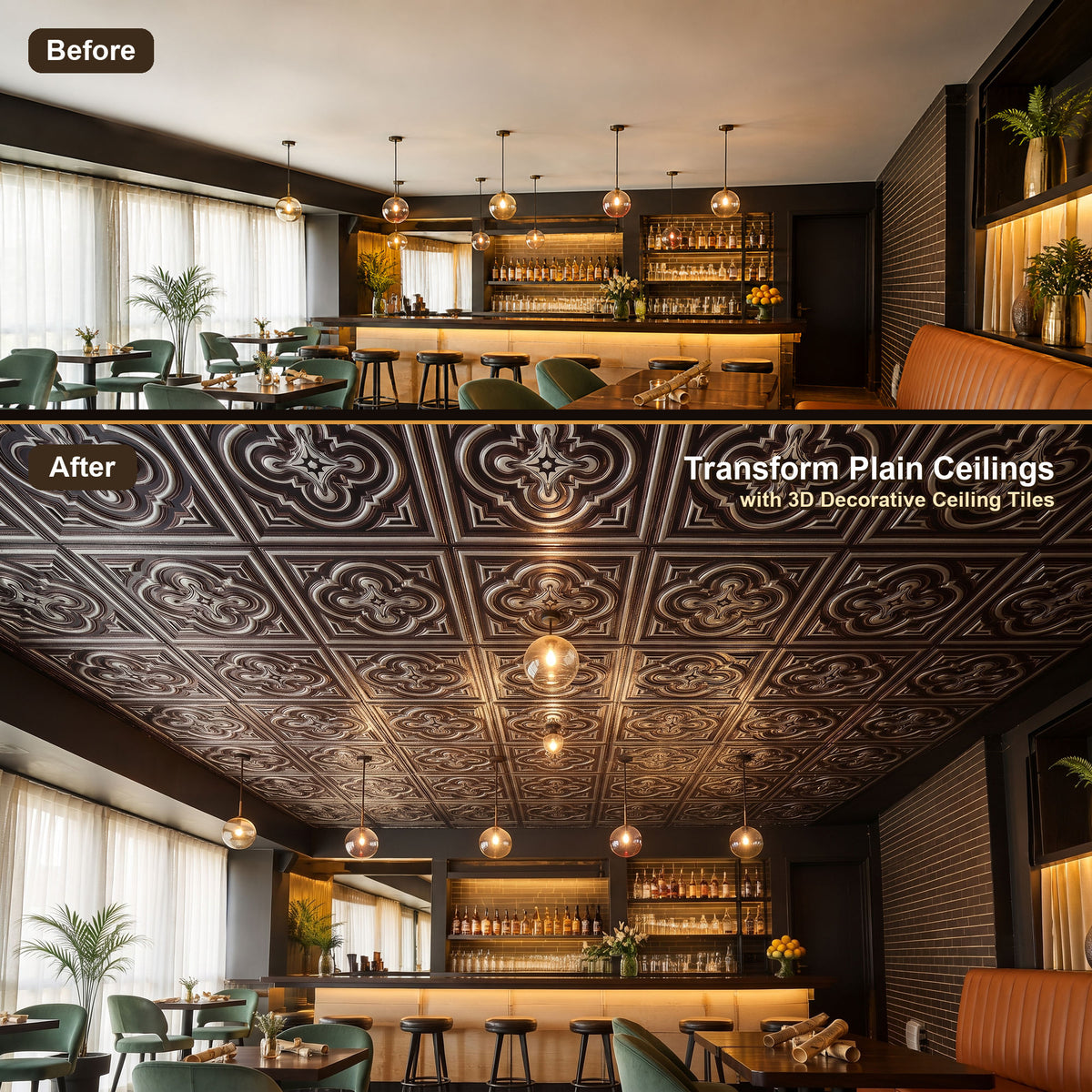 PAINTSDECOR PL36 Traditional silver ceiling tiles