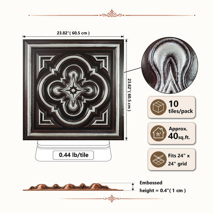 PAINTSDECOR PL36 Traditional silver ceiling tiles